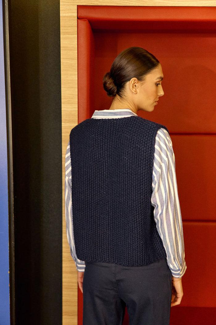 La Petite étoile Gilet Sans Manches Marine - Crea