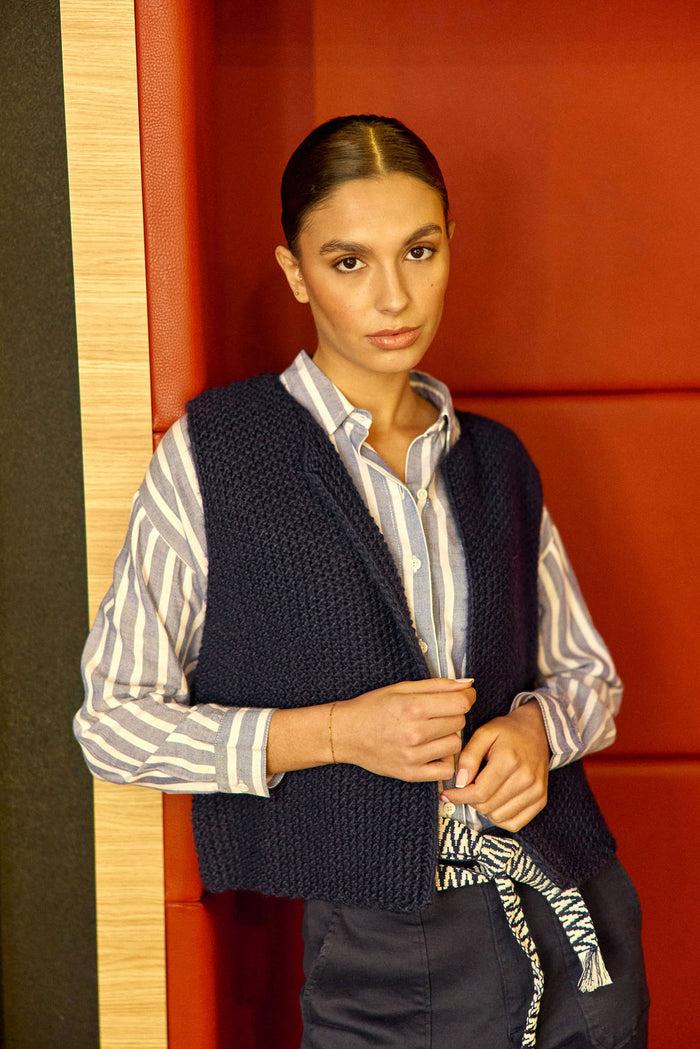 La Petite étoile Gilet Sans Manches Marine - Crea