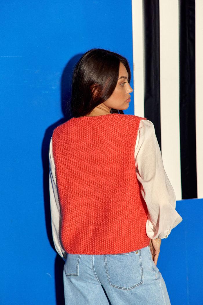 La Petite étoile Gilet Sans Manches Orange - Crea