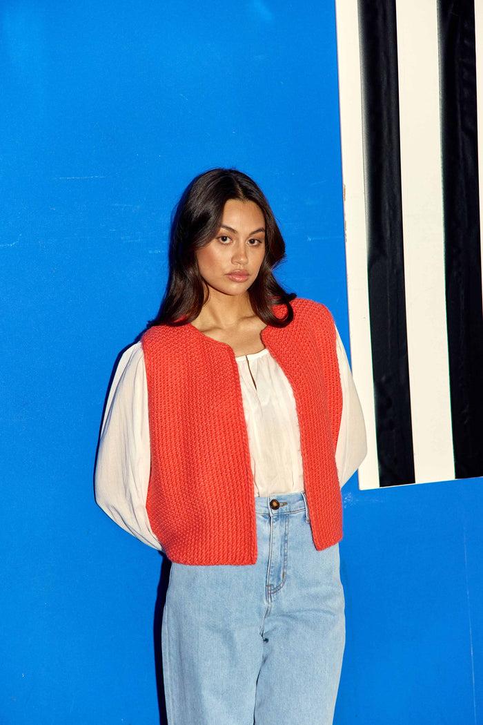 La Petite étoile Gilet Sans Manches Orange - Crea