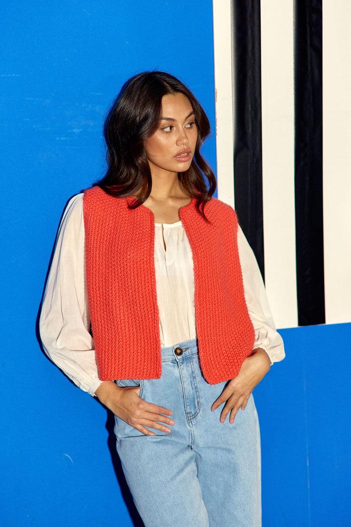 la petite étoile Gilet sans manches orange - Crea