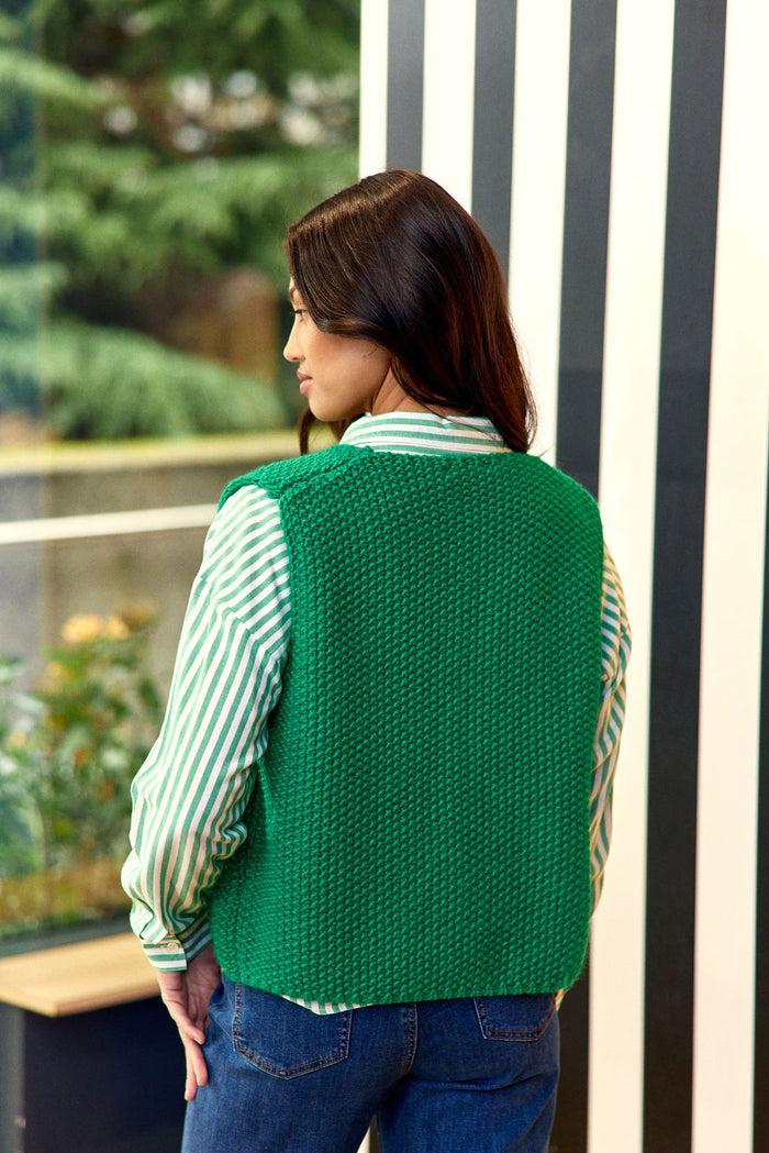La Petite étoile Gilet Sans Manches Vert - Crea