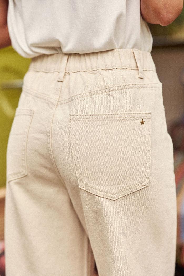 la petite étoile Jean large beige - Prune