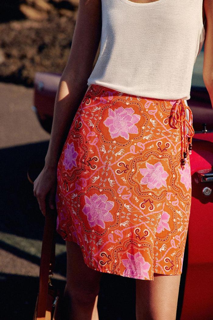 La Petite étoile Jupe Courte Orange - Juny