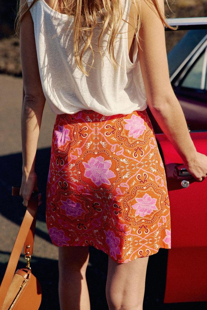 La Petite étoile Jupe Courte Orange - Juny