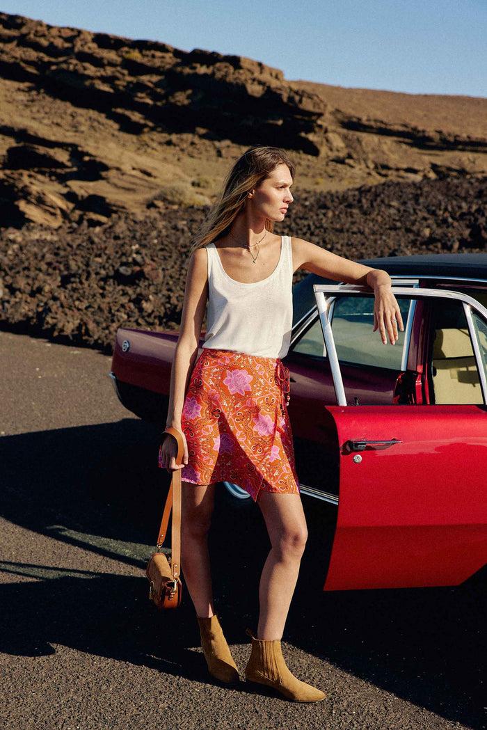 la petite étoile Jupe courte orange - Juny