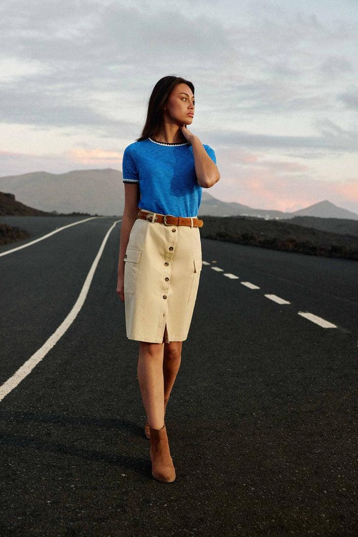 La Petite étoile Jupe Droite Beige - Joey