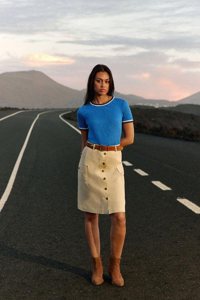 La Petite étoile Jupe Droite Beige - Joey