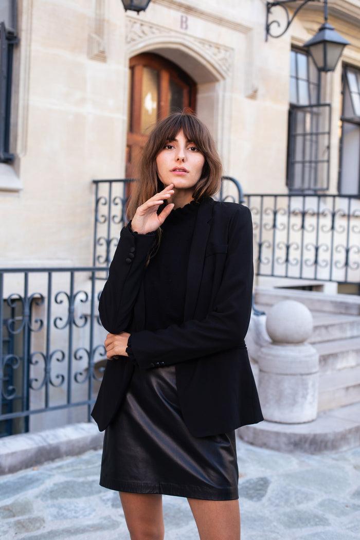 La Petite étoile Jupe En Cuir Noir - Asta