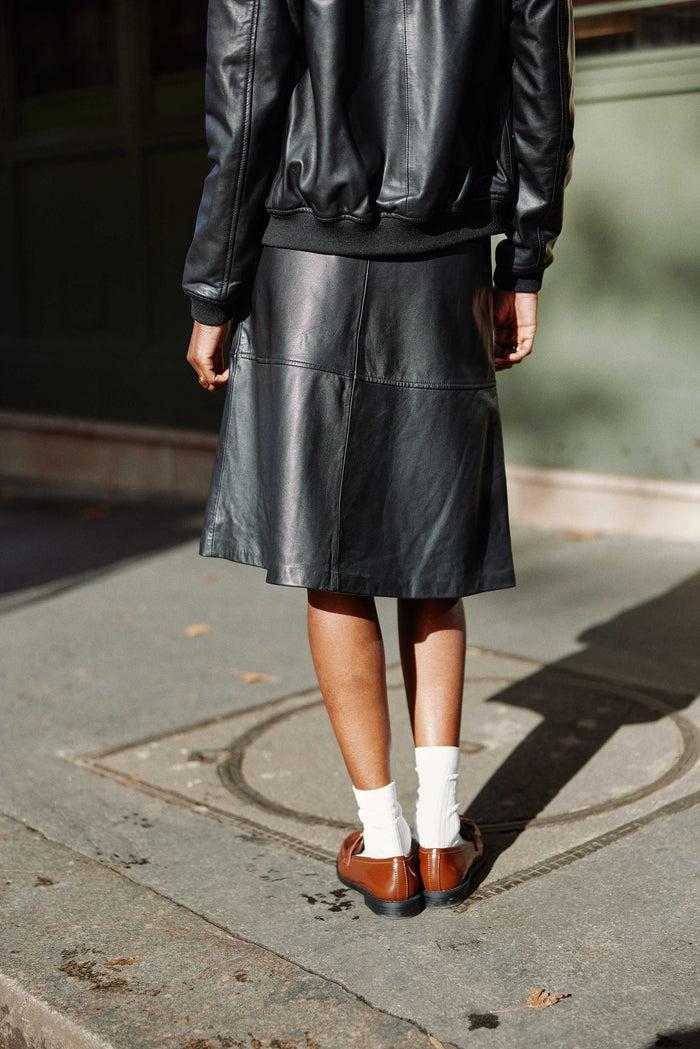 La Petite étoile Jupe En Cuir Noir - Jolene