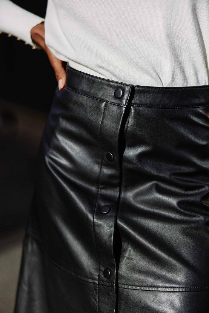 La Petite étoile Jupe En Cuir Noir - Jolene