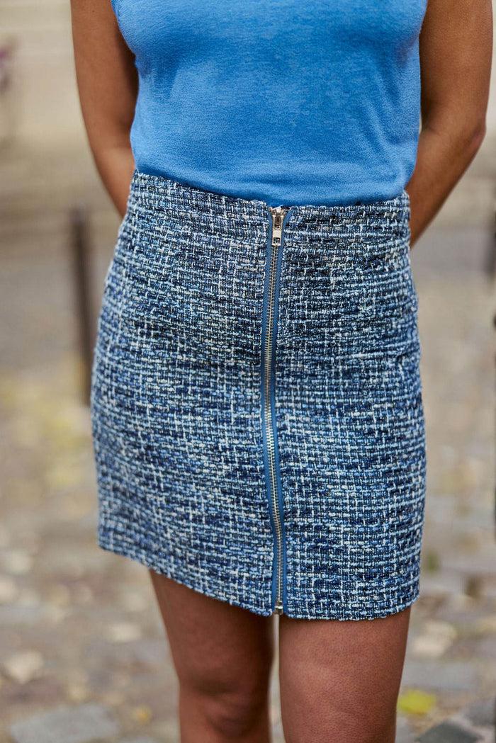 la petite étoile Jupe en tweed bleu - Jane