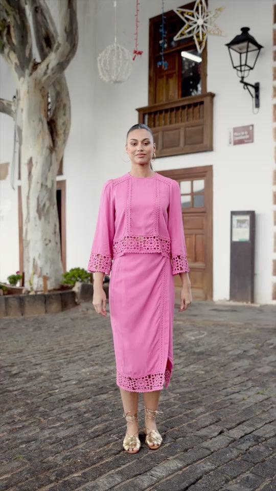 La Petite étoile Jupe Portefeuille Rose - Jolene