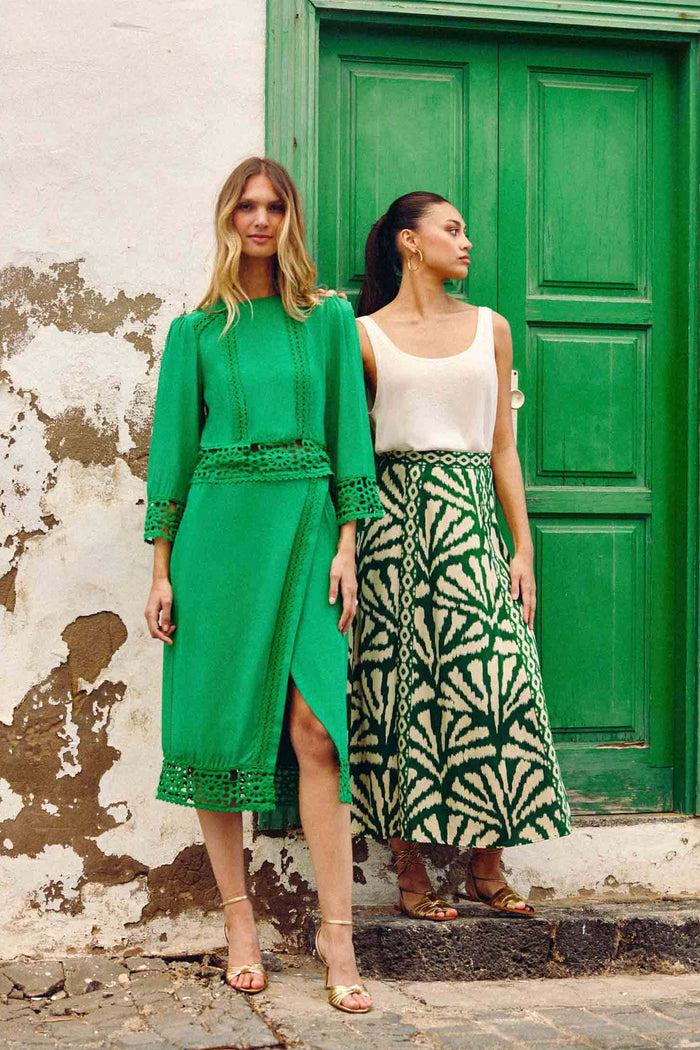 La Petite étoile Jupe Portefeuille Vert - Jolene