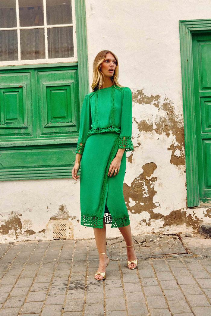 la petite étoile Jupe portefeuille vert - Jolene