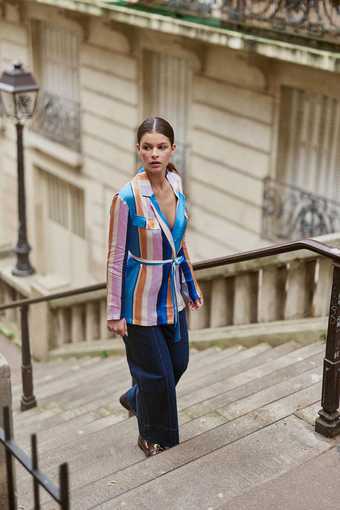 la petite étoile Kimono court Vega - Rayures