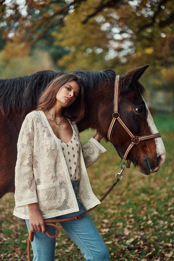 La Petite étoile Kimono En Coton Beige - Violaine
