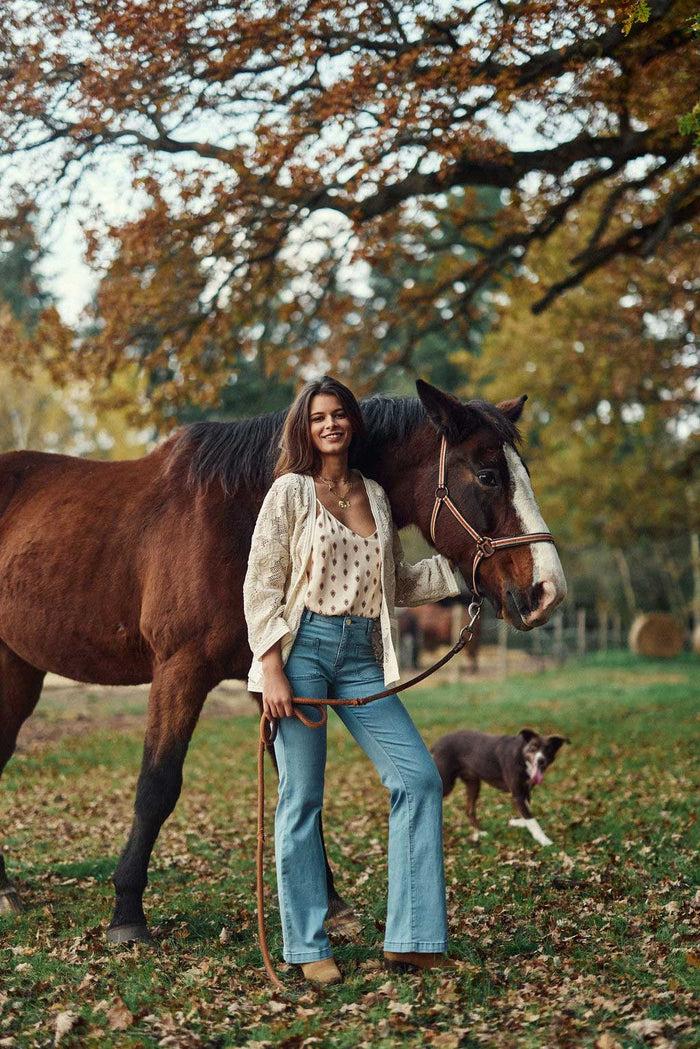 La Petite étoile Kimono En Coton Beige - Violaine