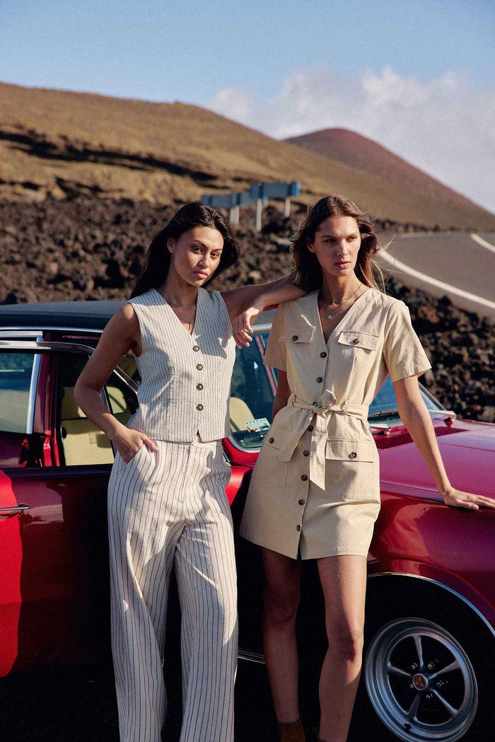 La Petite étoile Pantalon Droit à Rayures - Pauline