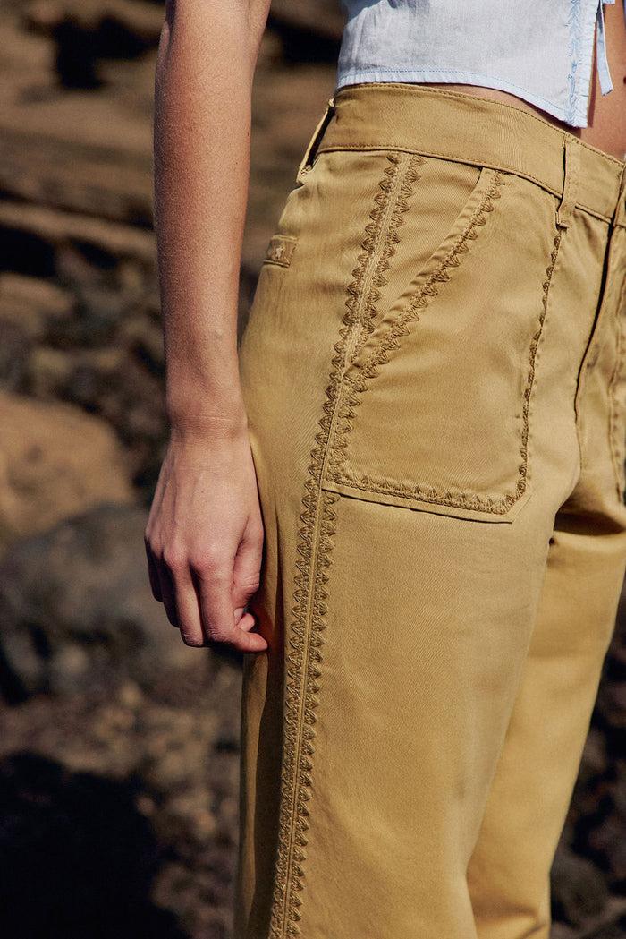 la petite étoile Pantalon droit camel - Marisol