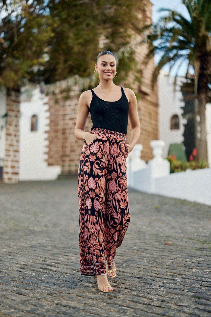 la petite étoile Pantalon droit floral - Pavia