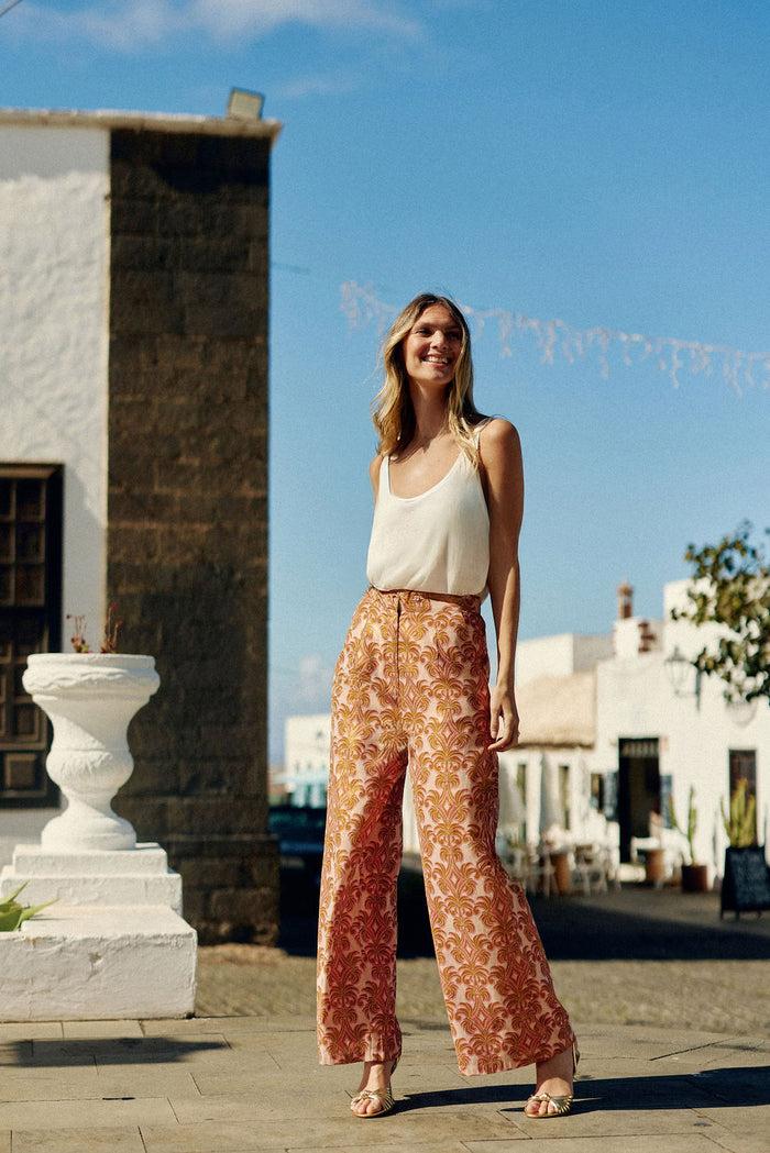 la petite étoile Pantalon droit floral - Polaris