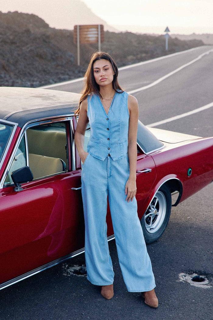 La Petite étoile Pantalon En Denim Stone - Perline