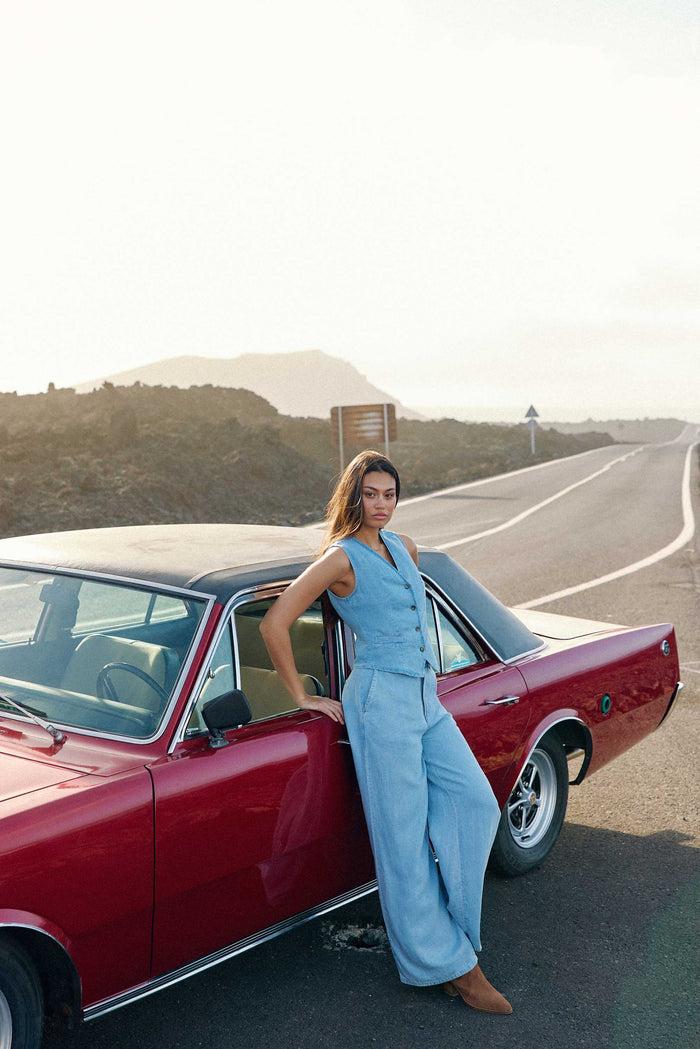 La Petite étoile Pantalon En Denim Stone - Perline