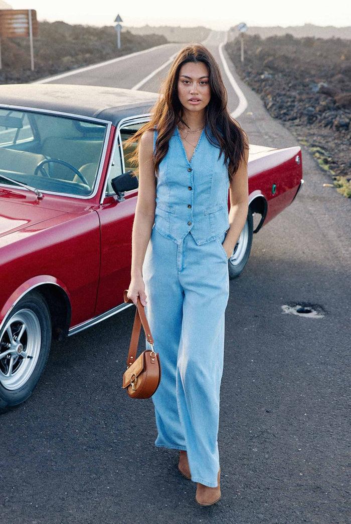 la petite étoile Pantalon en denim stone - Perline