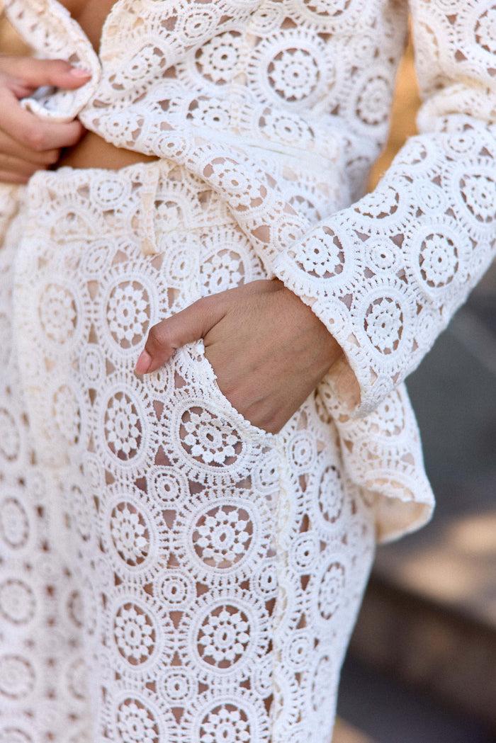 La Petite étoile Pantalon En Guipure Ivoire - Pepina