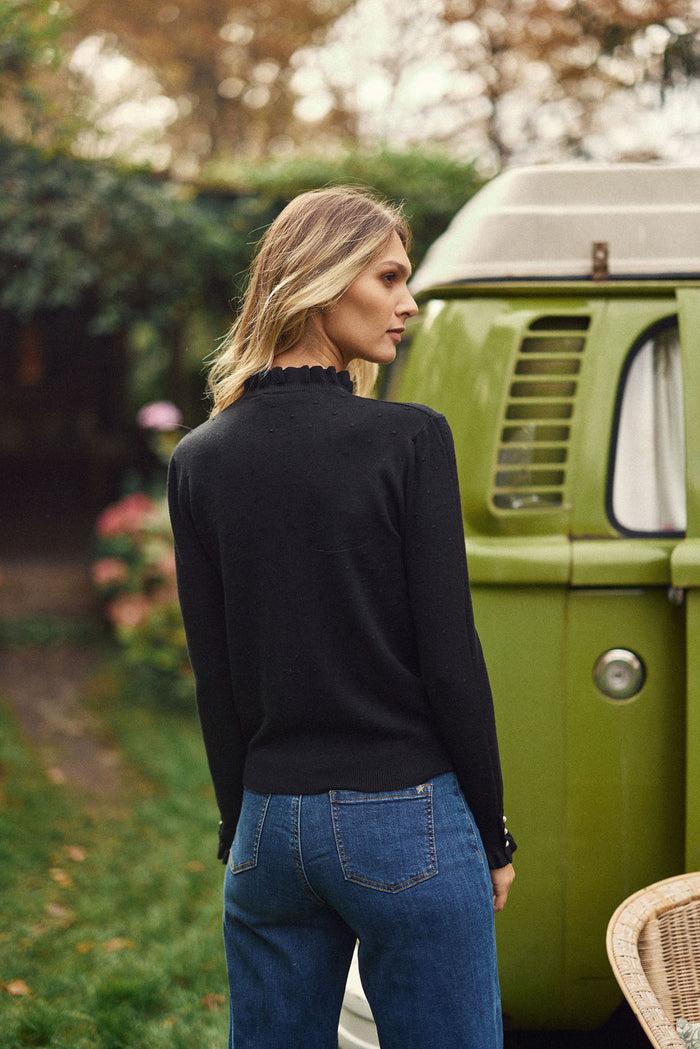 La Petite étoile Pull Col Montant Noir - Solferinos