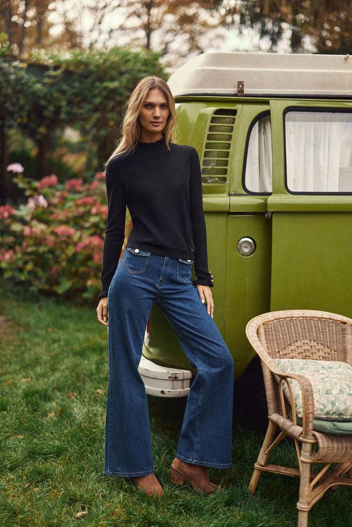 La Petite étoile Pull Col Montant Noir - Solferinos