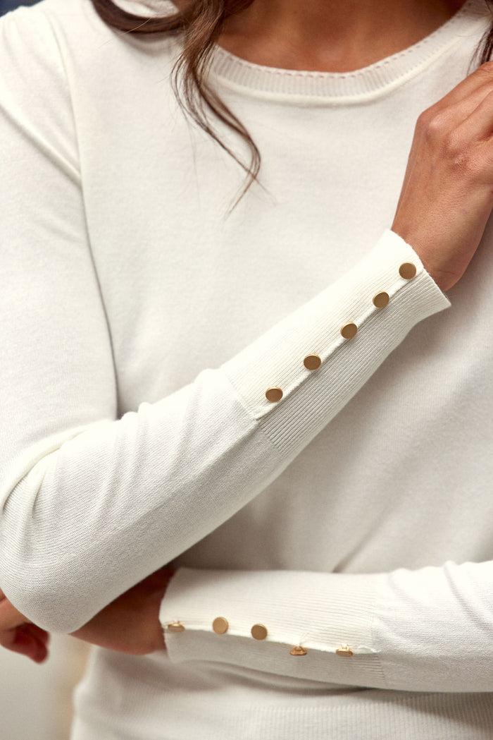 la petite étoile Pull col rond blanc - Beatrice
