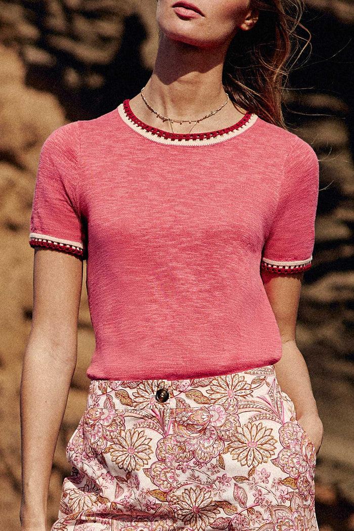 La Petite étoile Pull Col Rond Rose - Madi