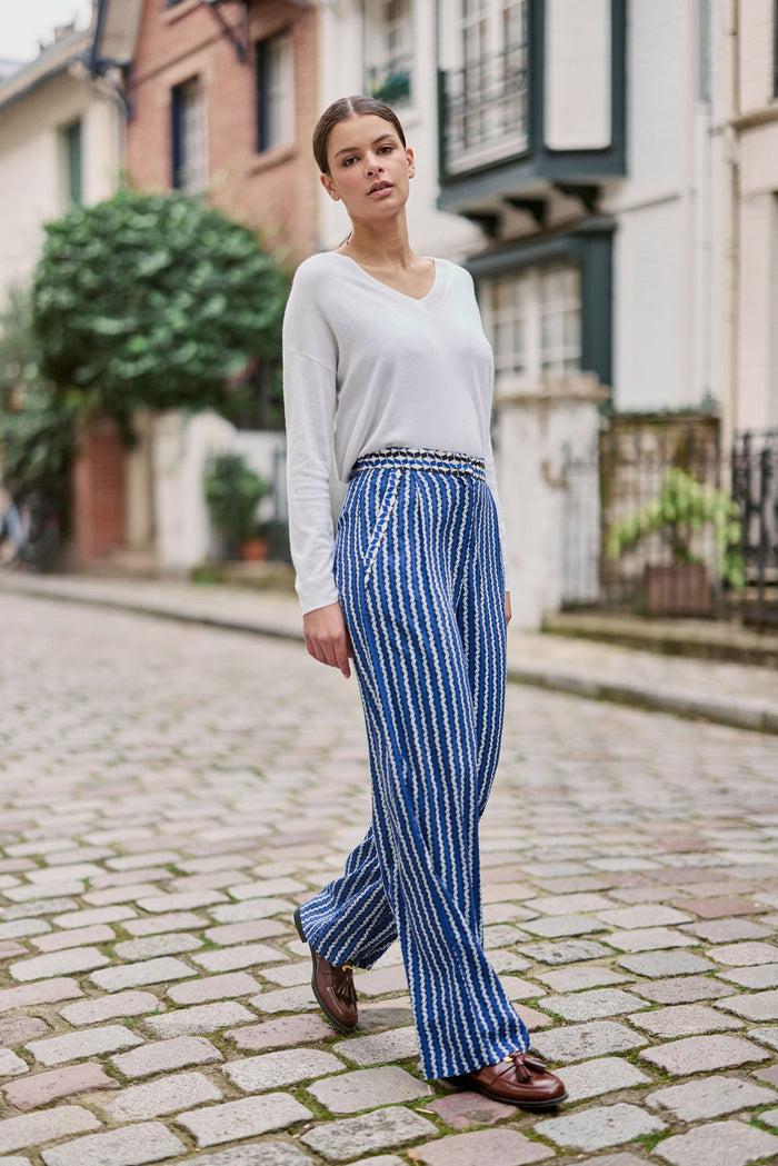 La Petite étoile Pull Col V écru - Melya