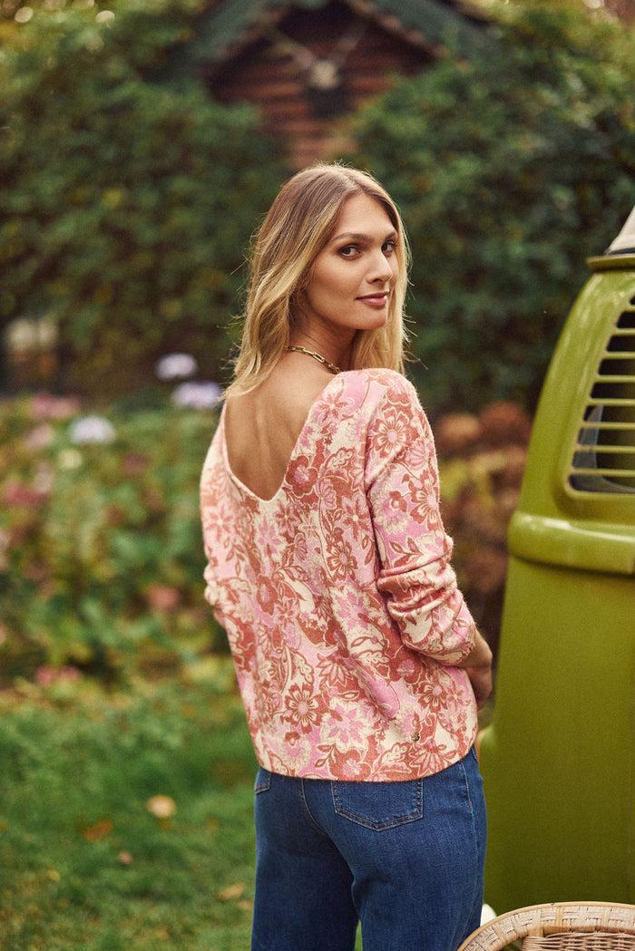 la petite étoile Pull réversible floral - Margot