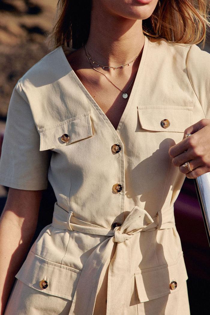 la petite étoile Robe courte beige - Raya