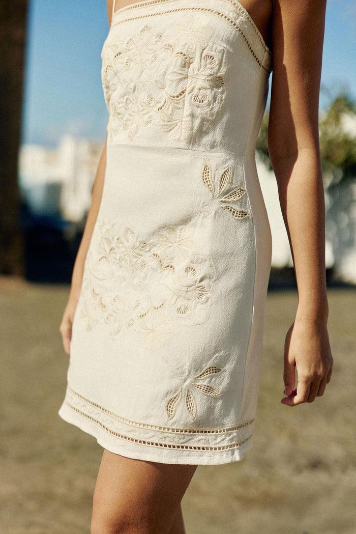 La Petite étoile Robe Courte Brodée Ivoire - Rowe