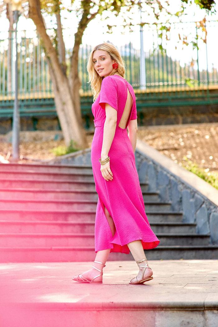 La Petite étoile Robe Dos Nu Fuchsia - Rozia