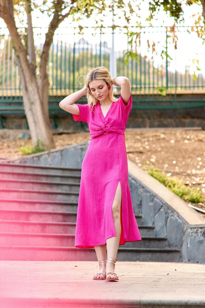 La Petite étoile Robe Dos Nu Fuchsia - Rozia