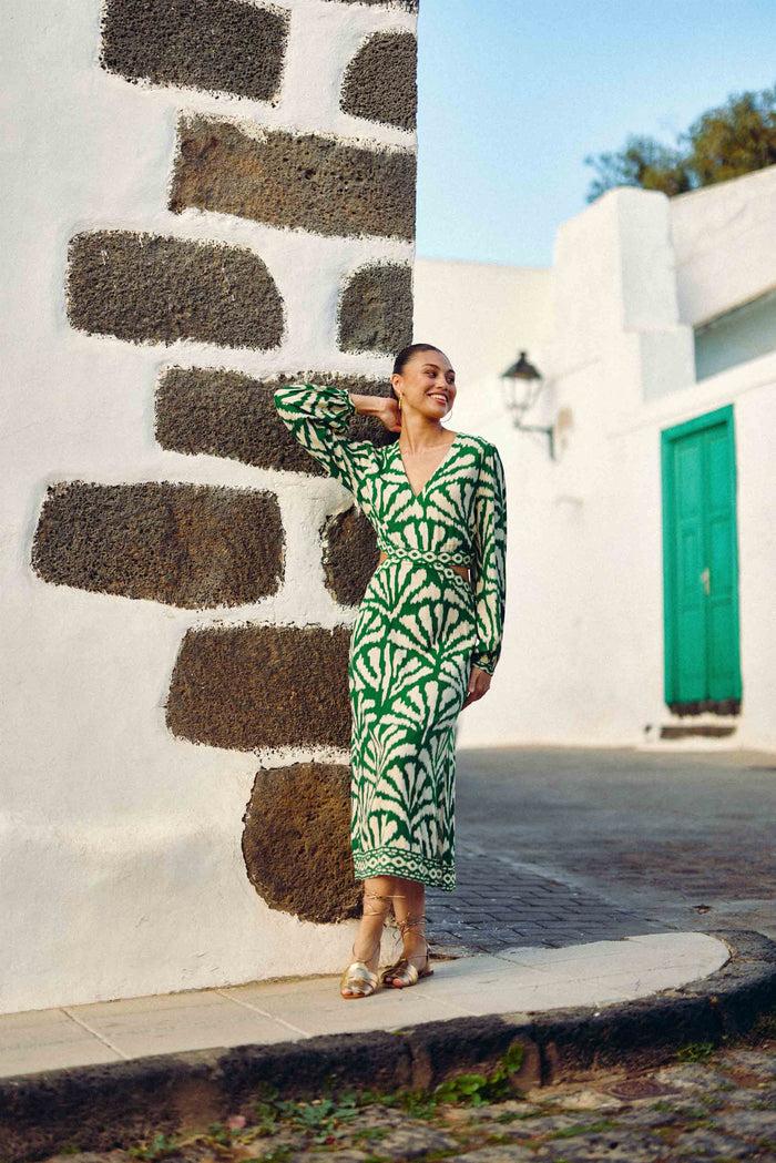 La Petite étoile Robe Droite Imprimée Vert - Royce