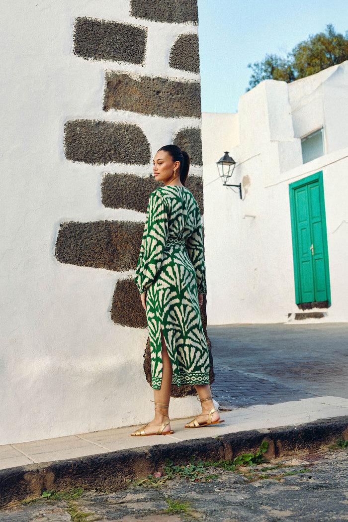 La Petite étoile Robe Droite Imprimée Vert - Royce