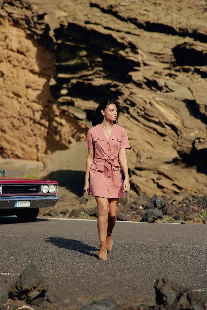 La Petite étoile Robe Droite Rose - Raya