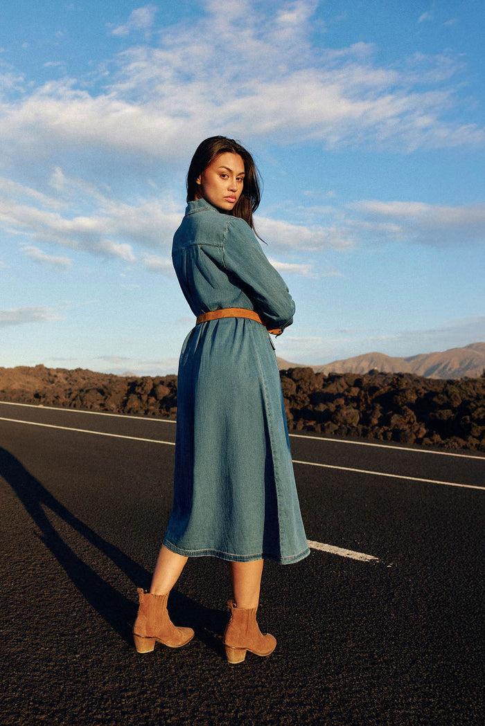 La Petite étoile Robe Longue Denim Stone - Renly