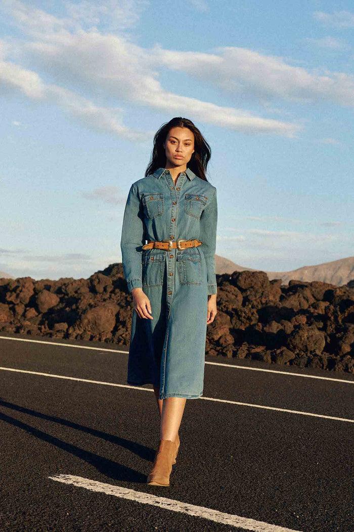 la petite étoile Robe longue denim stone - Renly