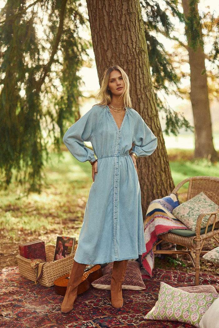 La Petite étoile Robe Longue Denim Stone - Rosita