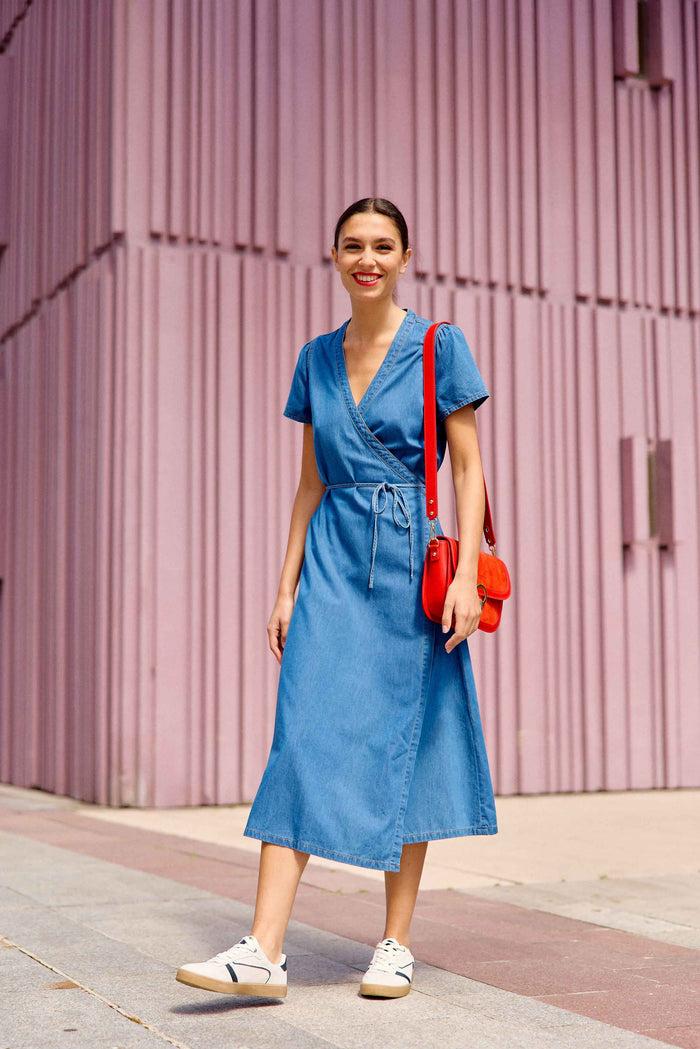 la petite étoile Robe longue denim wash - Riley