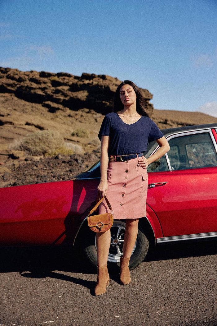 La Petite étoile Sac Cuir Brodé Camel - Jim