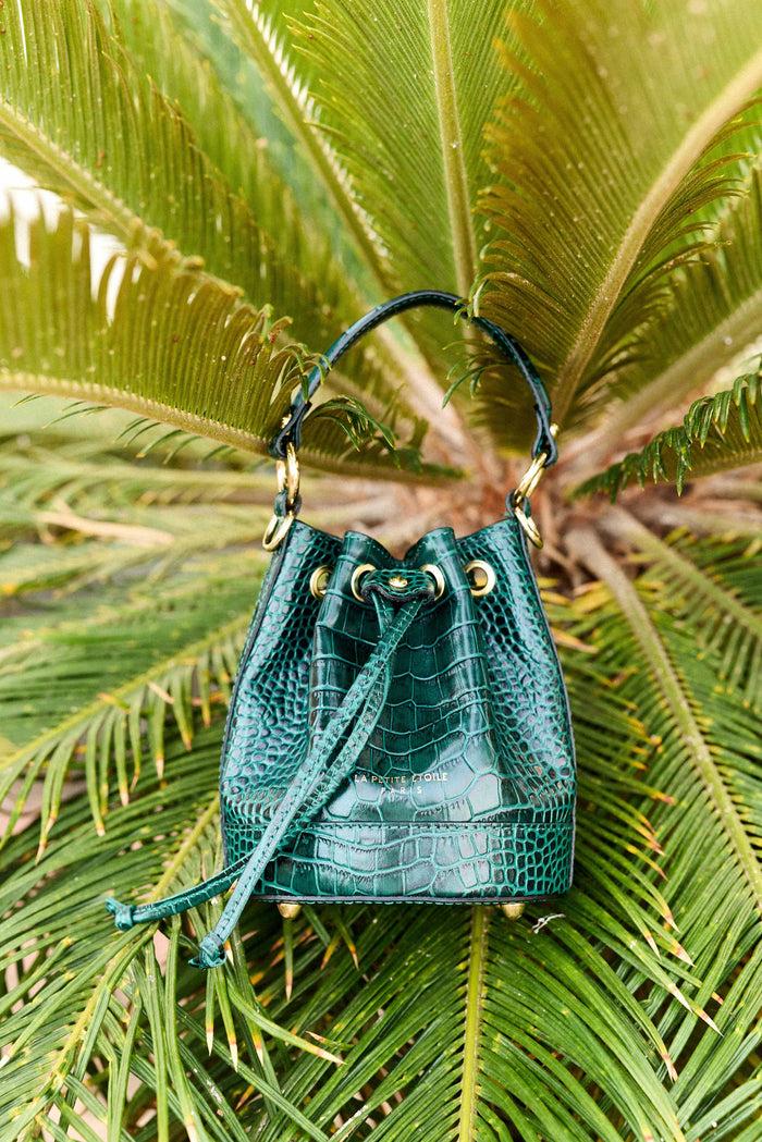 La Petite étoile Sac Cuir Effet Croco Vert - Aimmy