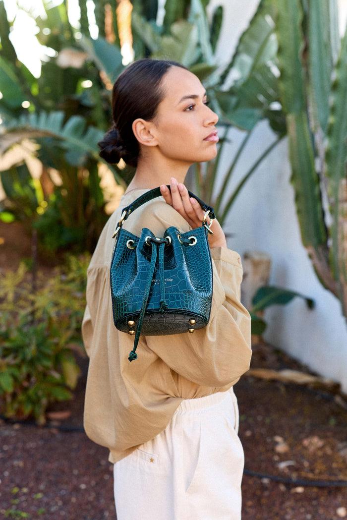 la petite étoile Sac cuir effet croco vert - Aimmy